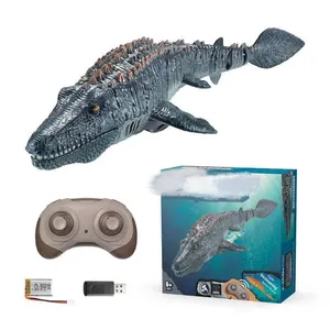 リモコン防水恐竜クロコダイルシャークおもちゃ充電水スプレーモデルRcダイビング子供のおもちゃ