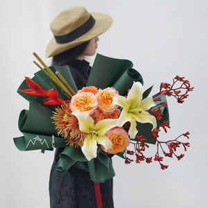 Papier d'emballage de fleurs Kraft imperméable, emballage en papier brun blanc pour Bouquet de fleurs, vente en gros - Product Image 5