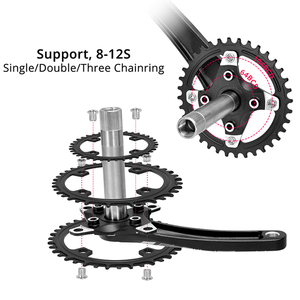 104/64 BCD Pédalier VTT Manivelle de vélo en alliage d'aluminium 170mm Manivelle intégrée avec essieu <span class=keywords><strong>Double</strong></span>/triple vitesse avec BB - Product Image 4