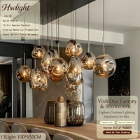 Suspension LED de luxe en verre soufflé à la main effet lave, luminaire moderne pour loft, table à manger, îlot de cuisine, bar, villa, projet de décoration intérieure