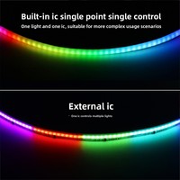 Bande LED COB RGBIC OEM/ODM 5/12/24V 5mm IP20/IP65/IP67 Étanche Angle de Faisceau 180° Intelligente Dimmable Ra90 WS2811 IC USB/Wi-Fi