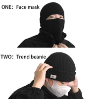 2025 nouveauté unisexe 2-en-1 tricoté cagoule bonnet Logo personnalisé chapeau d'hiver pour le sport et un usage quotidien extérieur coupe-vent