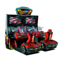 Simulateur de course automobile coloré pour parc d'attractions, machine de jeu vidéo d'arcade à monnayeur