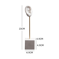 Présentoir à bijoux en forme d'oreille, modèle d'oreille humaine en silicone, support de présentation de boucles d'oreilles avec base en plâtre