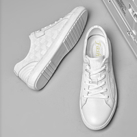 Chaussures plates de plein air tendances avec logo personnalisé en toile décontractée en cuir véritable baskets noires de course et de loisirs pour hommes sports