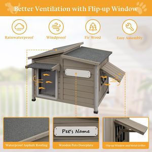 Büyük ahşap köpek kulübesi hava açık çiğnemek geçirmez kapalı demir çerçeve çıkarılabilir zemin ayarlanabilir pencere orta büyük köpekler - Product Image 5