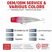Échantillon Gratuit Leurre Splash Popper 120mm 43g pour Pêche en Bateau au Thon en Stock Vente en Gros Directe Usine
