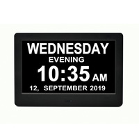Reloj calendario digital de alta calidad con pantalla grande, temporizador de cuenta regresiva y control de voz listo, formato de audio y video MP3 y AVI