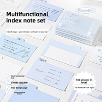 Planwith Index Note Set : Mini-onglets adhésifs détachables à haute esthétique pour la marquage des cahiers d'étudiant, la classification des journaux et la papeterie