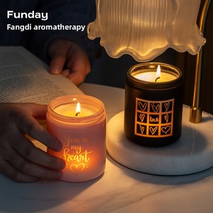Bougie aromatique haut de gamme pour la Saint-Valentin avec lumière LED intégrée et motif de confession gravé au laser - Product Image 2