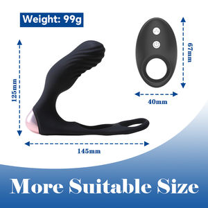 AITE Männliches Anal-Sexspielzeug mit drahtloser Fernbedienung, USB-Mini-Vibrator, 10-Frequenz-Vibrationsmodi, schwarzes Prostata-Massage gerät - Product Image 4