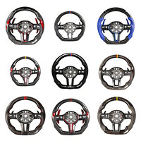 Volant automobile en fibre de carbone véritable avec LED pour BMW E46, F10, F30, E60, F15, F90, F80, G20, G30, M3, M4, M5, X5
