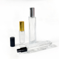 Atomiseur en verre de forme rectangulaire rechargeable mince sur mesure 30ml 50ml 100ml bouteille de parfum en verre de jet
