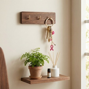 Gantungan Kunci Kesadaran Kanker Payudara Pita Merah Muda, Liontin Enamel Emas Bentuk Lipstik, Parfum, dan Bibir, Aksesoris Hadiah untuk Tas dan Dompet - Product Image 6