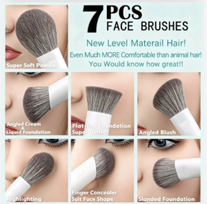 DailyQueen 19 Pinceaux de <span class=keywords><strong>Maquillage</strong></span> en Bois Blanc de Luxe, Poils Synthétiques Doux pour le <span class=keywords><strong>Maquillage</strong></span> Complet du Visage <span class=keywords><strong>et</strong></span> des Yeux, Logo Personnalisé Accepté - Product Image 2
