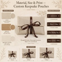Sacs cadeaux en lin avec cordon de serrage, imprimés sur mesure, pour bijoux, emballage écologique et durable pour mariage