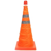 Cône de signalisation réfléchissant pliable et rétractable portable pour la sécurité routière en cas d'urgence, cône de signalisation de circulation, cône de sécurité routière, cône en forme de cornet de glace