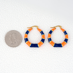 Pendientes de Aro Acrílicos Azules y Naranjas de Moda, Chapados en Oro, Joyería de Moda para Mujer, Disponibles en 304 y 316 - Product Image 2