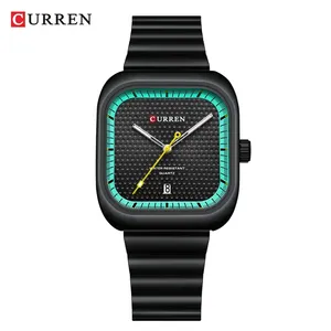 Relojes de Cuarzo Luminosos CURREN 8460 con Fecha, Reloj de Lujo, Regalo, Reloj de Pulsera Cuadrado de Moda con Correa de Acero Inoxidable para Hombre - Product Image 5