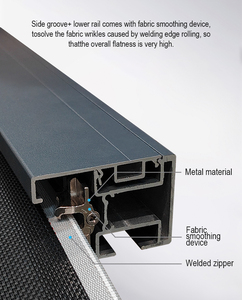 Tùy chỉnh chiều rộng lớn cơ giới vườn gazebo ban công Windproof Windproof rèm ngoài trời Zip theo dõi màn hình rèm - Product Image 2