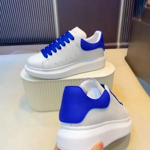 Sneakers plateforme unisexes en cuir véritable blanc, printemps automne, course à pied, marche, mode, sport, décontractées, antidérapantes, respirantes - Product Image 4