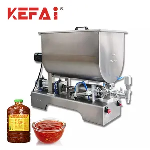 KEFAI उच्च गति यू के आकार का मिश्रण सॉस की बोतल मिर्च सॉस भरने की मशीन चीन में बनाया