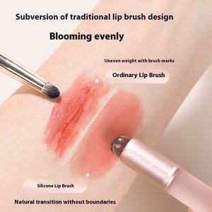 Pincel de silicona para labios con logotipo personalizado con tapa para lápiz labial, máscara de brillo labial, aplicador de corrector, pinceles para maquillaje y sombra de ojos - Product Image 3