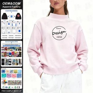Sudadera de Cuello Alto para Mujer al por Mayor, Sudadera de Forro Polar Suave, Sudadera con Capucha Personalizada de Alta Calidad, Ligera, de Algodón - Product Image 1