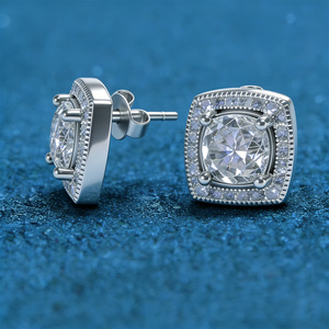 2ct Moissanite हीरे के कान के पास हीरे का परीक्षण मोइससानाइट स्टड हीलिंग के लिए तैयार किया गया हीरा परीक्षण मोइससानाइट - Product Image 1
