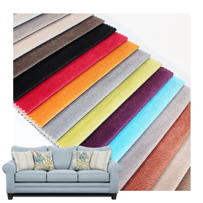Reciclar tecido de veludo em relevo para sofá, tecido de poliéster para sofá, tecido para casa
