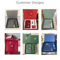 Business Office Kundenspezifisches A5 Notizbuch-Geschenkset aus weichem Leder mit individuellem Logo und Stift, Prägedruck, 100 Seiten