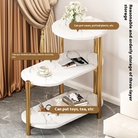 Table basse haut de gamme avec étagère de rangement à double niveau, table d'appoint pour canapé, pour la location de maison, nouveau design simple, salon