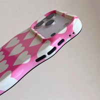 Funda de Teléfono Personalizada con Diseño de Corazón, 2 en 1, TPU y PC, Sublimación Ondulada, Brillante, para iPhone 18, 17, 16, 15, 14, 13, 12 Pro Max