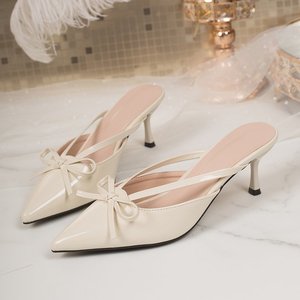 Nuevas Pantuflas de Tacón Alto con Punta en Pico, Modernas y Versátiles, para Piernas y Pies, Cómodas y de Talla Grande para Mujer - Product Image 4