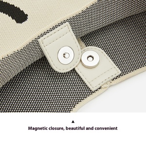 Women's Casual Large Capacity Tote <strong>Bag</strong> with Flying <strong>Panda</strong> Design Woven Shoulder Strap PU Polyester Lining Open Closure - Product Image 4