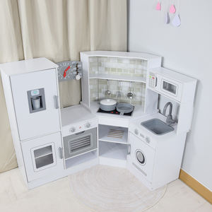 Juego de Cocina de Juguete de Madera Blanca para Niños con Refrigerador, Horno, Microondas, Fregadero y Lavadora, Juguete de Simulación - Product Image 2