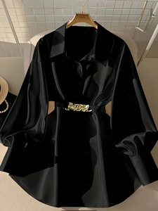 Début de l'automne, design français haut de gamme pour femmes, haut long blanc avec un sens du luxe léger, style <span class=keywords><strong>mature</strong></span> - Product Image 3