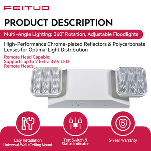 FEITUO Spedizione DDP, Risparmia il 25% Aggiuntivo sulle Tariffe USA, Nessun MOQ, Lampada di Emergenza LED Certificata UL per Edifici Scolastici - Product Image 3