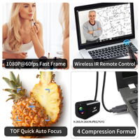 ELP 4K 21X Zoom USB Kamera Otomatik Odaklama Lensi Kızılötesi Uzaktan Kumanda 1080P 60fps H.265 Mini Web Kamerası UVC Video Konferans için