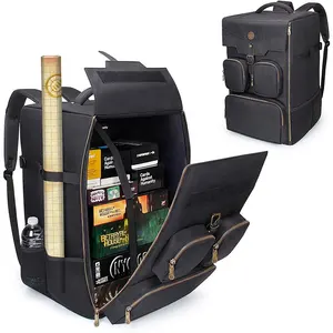 Bolsa reforçada para transporte de tabuleiro, bolsa para cartões e jogos de tabuleiro e mochila com espaço para dados