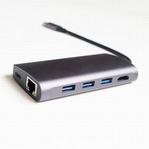 Hot Selling 8 1 Type C USB <strong>Hub</strong> for Macbook 4K Resolution 4 <strong>Interfaces</strong> USB 3.0 RJ45 SD Charging <strong>Data</strong> Made Aluminium Alloy - Product Image 5