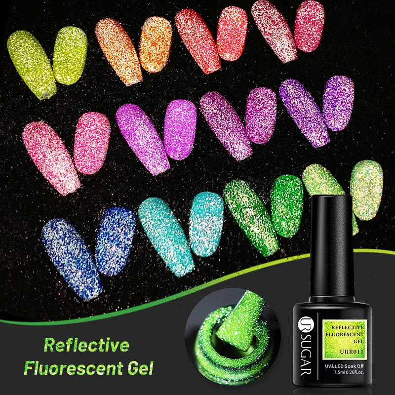 UR SUGAR — vernis à ongles Gel Fluorescent réfléchissant, couleur néon, coloré, trempage, 7.5ml, 1 bouteille
