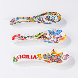 Porte-cuillères souvenirs de voyage personnalisés en céramique, décoratifs, thème plage et océan, cadeau pour la promotion touristique - Product Image 2