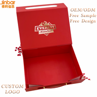 Jinbar Biologisch Abbaubare Weihnachts-Buchförmige Versandbox Faltbare Geschenkbox mit Griff Fliesenmuster Platzsparend Kostengünstig Individuelles Logo Schneeflocke
