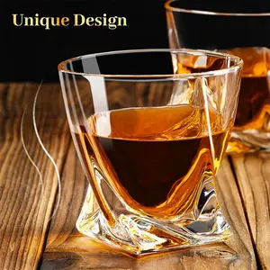 2 Pieces Old Fashioned Whiskey Glasses 10 Oz Bourbon Crystal Glass Cocktail Rocks Glasses For Whisky Bourbon Liquor Drinks Gift