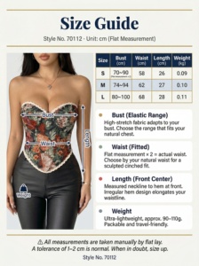 En stock Nouveauté 2026 Top corset <span class=keywords><strong>bustier</strong></span> jacquard vintage floral sans bretelles avec bordure en dentelle, coupe sablier, style streetwear sexy - Product Image 6