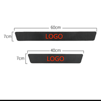 Protection de seuil de porte de voiture en cuir avec logo personnalisé, 4 pièces, anti-rayures, autocollant de protection de seuil de porte, type lettre