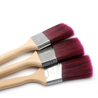 Pinceaux à peinture murale industriels personnalisables OEM/ODM, en soie rouge angulaire de 2 pouces, manche en bois, garantie 3 ans, directement de Chine
