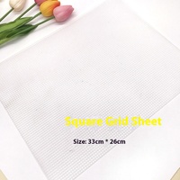 Accessoire de couture bricolage petite taille tissé à la main or velours laine sac en plastique plaque grilles feuille pour le tricot