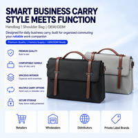 Sac à main élégant en polyester pour affaires, sac à bandoulière avec poignée en cuir, multi-compartiments, mallette de travail pour le bureau et les voyages